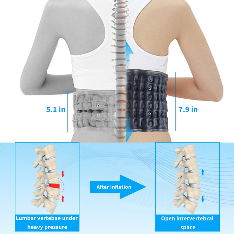 [Australia] - Decompression Back Belt - Lumbar Support Belt for Men & Women Lower Back Pain Relief, Back Traction Device Fits Waist Size 29-49 Inches (Blue) Blue One Size 