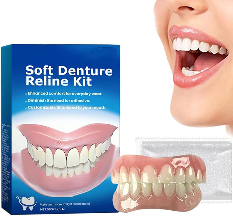 [Australia] - Bikenda Silicone Dental Prostheses Prosthesis Modification Set Silicone Dental Prostheses, Dentures Prosthesis Complete, Clip-on Dentures, Denture Silicone Reline Kit Temporary Dentures 