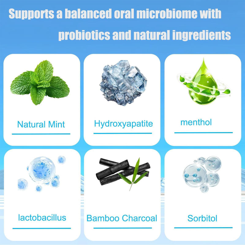 [Australia] - Hydroxyapatite Toothpaste with Bamboo Charcoal & Probiotics, Fluoride-Free Formula for Remineralizing Enamel, Sensitive Relief & Whitening, Natural Peppermint for Fresh Breath (1pc) 1pc 