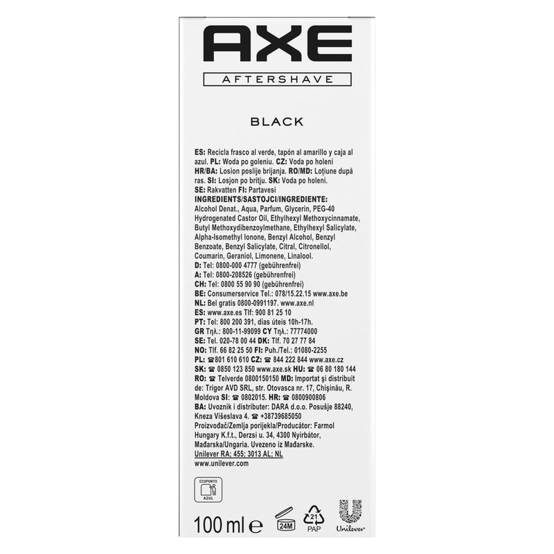[Australia] - Ax Aftershave Black for well-groomed skin with a spicy, masculine scent of cedar wood and frozen pear 100 ml 1 piece 100 g (pack of 1) 