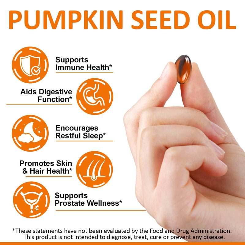 [Australia] - Pumpkin Seed Oil Capsules 1000mg Per Serving, Cold Pressed Pumpkin Seed Oils for Hair Growth, Pure & Natural Supplement, 300 Softgels 