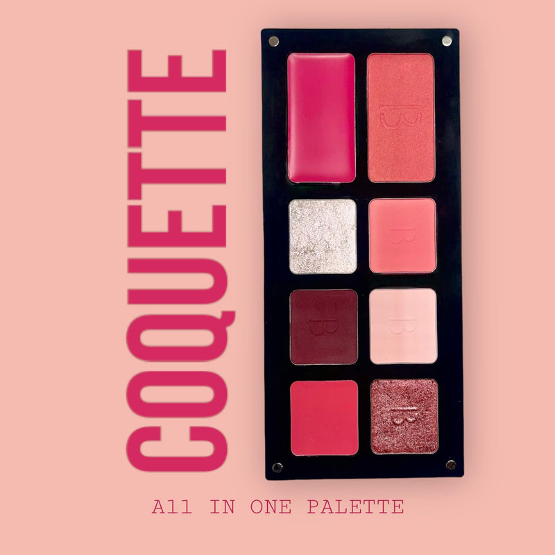 [Australia] - Multi-Effect Palette | All In One Palette | Bianca Makeup | Reusable Magnetic Palette | With Eyeshadows, Lipstick, and Blush | Find the effect you desire | Makeup Palette (Coquette) Coquette 