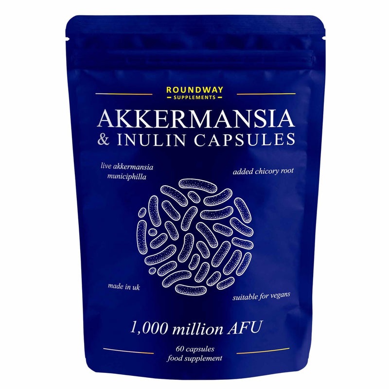 Akkermansia Muciniphila Supplement with Chicory Root Inulin | Probiotics for Gut Health | Delayed Release | High Strength 1,000 Million AFU | Postbiotics & Colon Cleanse Support | 60 Capsules