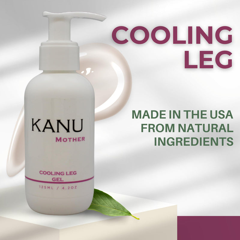[Australia] - KANU Pregnancy Cooling Leg Gel with Peppermint Oil & Vitamin E- Safe Maternity Skincare for Swollen Legs, Tired Feet and Ankle Relief- Hydrating Cream for Expecting Moms 