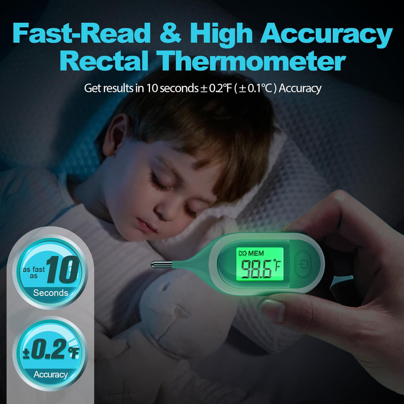 [Australia] - Baby Thermometer for Digital Rectal - Fast Accurate Infant Thermometer with Fever Alarm, LCD Display and Memory Function 