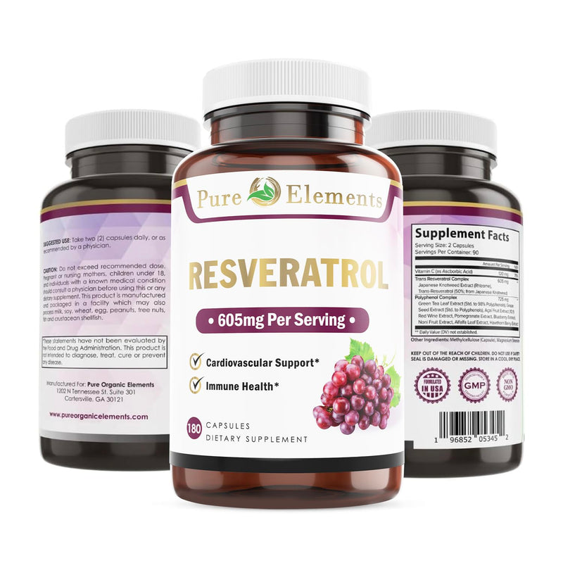 [Australia] - Resveratrol 1450mg Extra Strength Formula to Promote Better Skin and Immunity with Green Tea Extract,Grape Seed Extract,Red Wine Extract and Others 90 Days Supply 