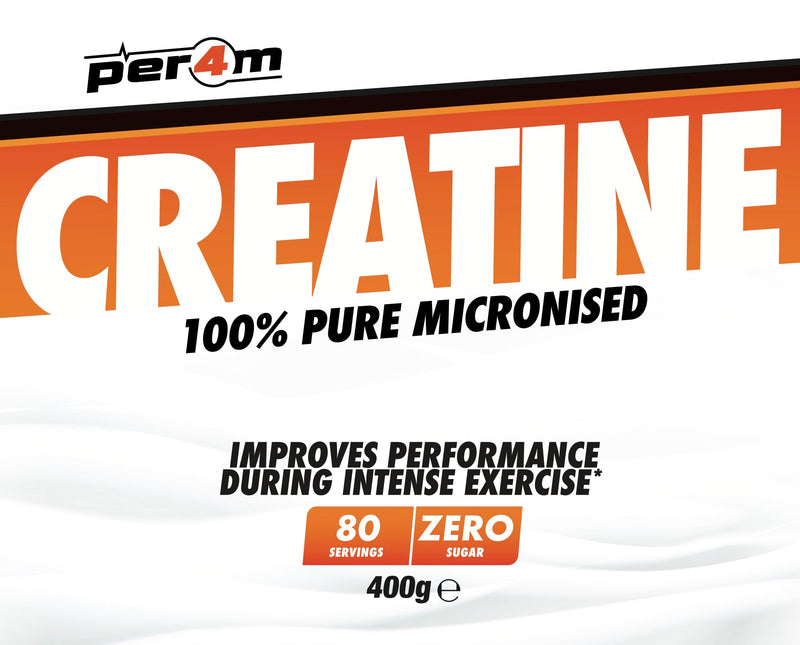 Per4m Creatine Powder | 100% Pure Micronised Creatine Monohydrate | 5000mg of Creatine | 80 Servings (400g, Unflavoured) 80 Servings (400 g)