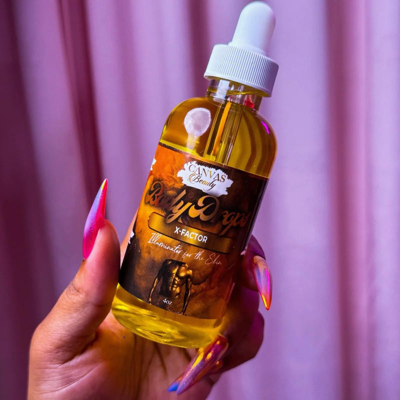Canvas Beauty Body Drops – X-Factor Fragrance Body Oil with Coconut Oil, Hydrating Perfume Body Drops for Radiant Skin, 4 oz