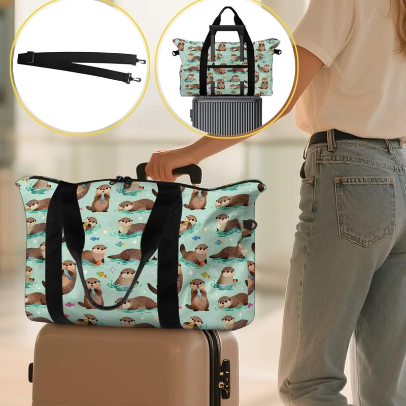 Otter Lightweight Foldable Collapsible Waterproof Travel Duffel Bag Gym Bags For Men Weekend Bag For Women Expandable Spacious Travel Duffel Bags Otter