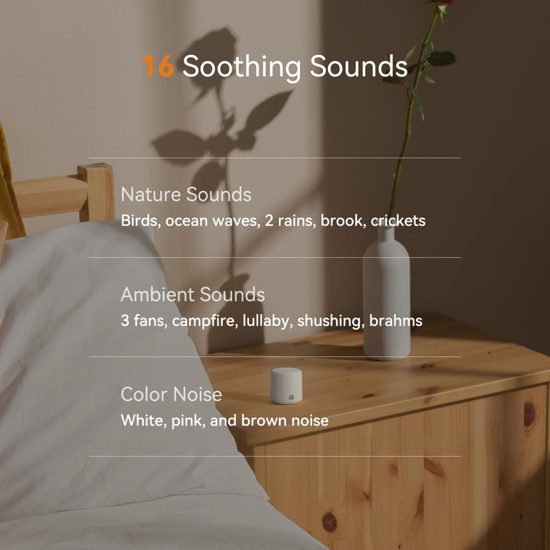 [Australia] - Dreamegg White Noise Sound Machine - Portable Sound Machine for Baby Adults, Travel Sound Machine for Sleep, 16 Nature Sound, Timer, White Noise Machine for Sleeping Office Privacy Home Gift Cream 