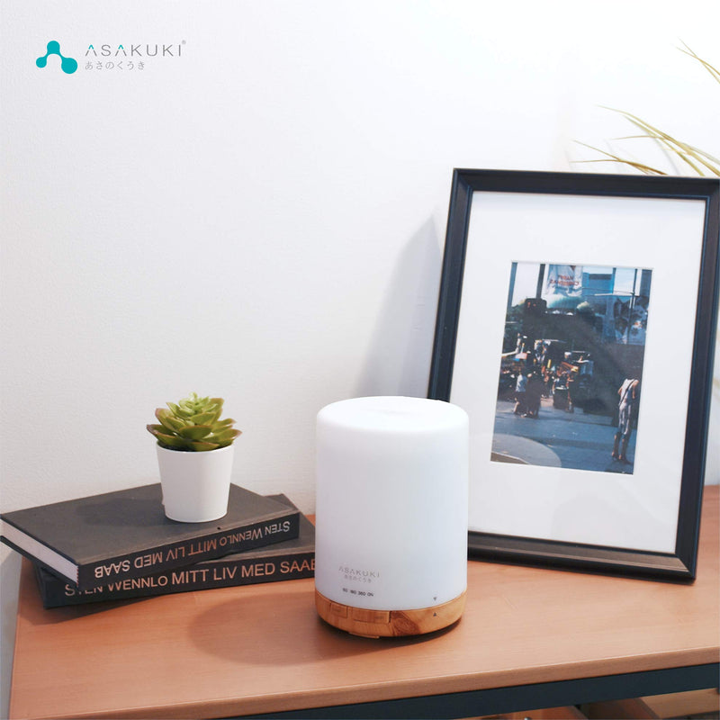 [Australia] - ASAKUKI Aroma Diffuser 300 ml for fragrance oils, 5 in 1 ultrasonic aromatherapy diffuser, humidifier with timer, automatic switch-off when waterless, brown 