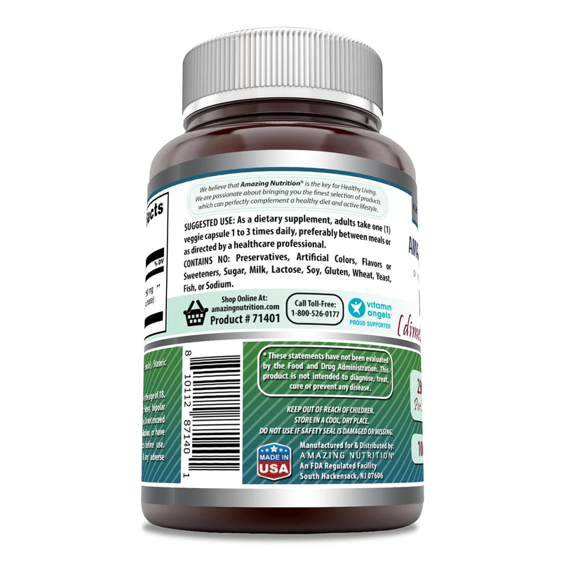 [Australia] - Amazing Formulas DMAE (Dimethylaminoethanol) Supplement | 250 Mg Per Serving | 100 Veggie Capsules | Non-GMO | Gluten Free | Made in USA 