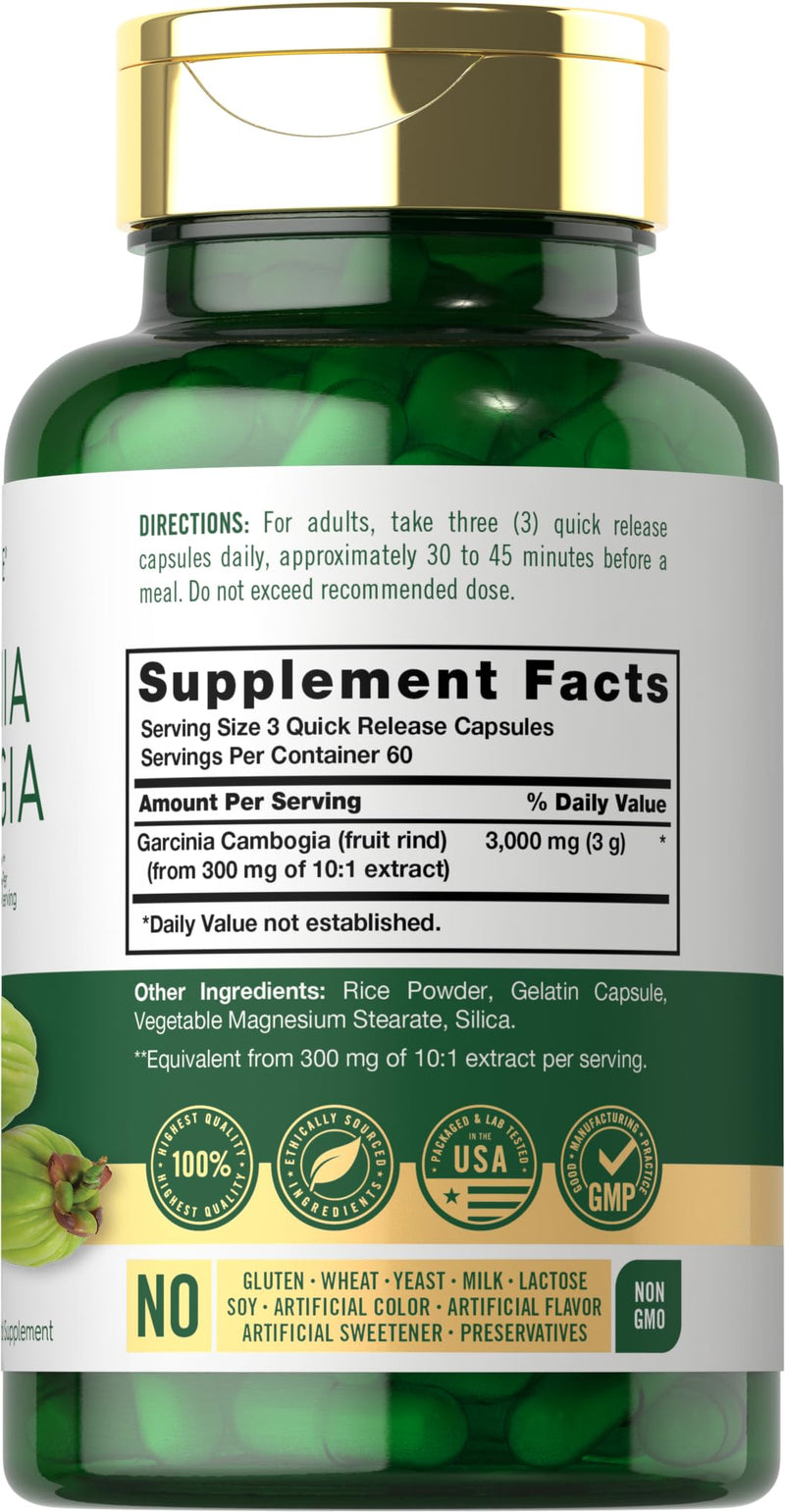 [Australia] - Carlyle Garcinia Cambogia 3000mg | 180 Capsules | Non-GMO, Gluten Free Supplement Extract 