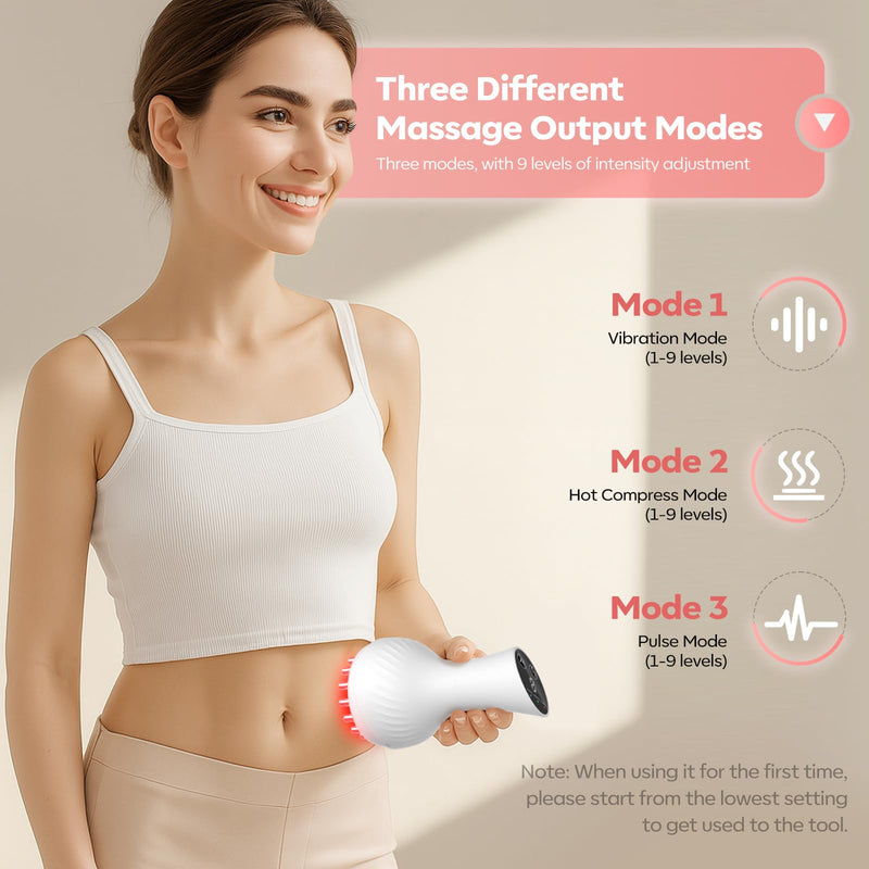 [Australia] - Lymphatic Drainage Massager & Anti Cellulite Massage Tool,New Lymphatic Massager,Helps Reduce Stretch Marks & Cellulite，for Belly, Arms & Legs,Body Sculpting Machine with Heat & Vibration 
