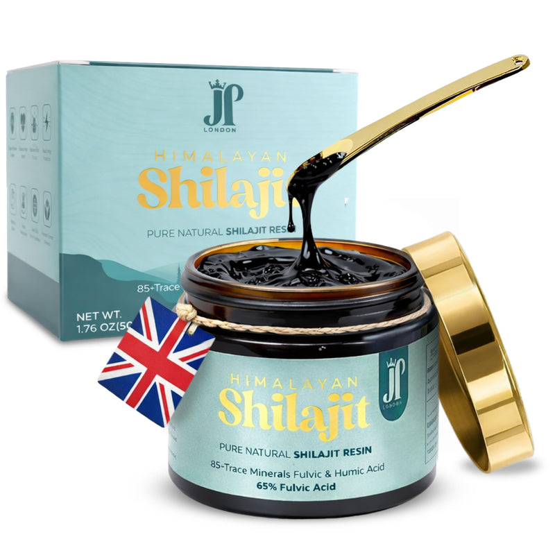 JP LONDON Shilajit Resin 50g - 100% Pure Himalayan Gold Grade | Lab Tested | 85+ Trace Minerals, Fulvic & Humic Acid | Natural Energy, Stamina & Focus | 62 Servings - 2 Month Supply