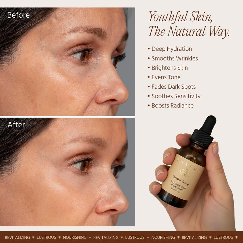 Chasma Timeless Beauty Face Serum - Bakuchiol, Turmeric, Vitamin C, Hyaluronic Acid, Peptides,Deep Hydration, Sensitive Skin Care, Unscented