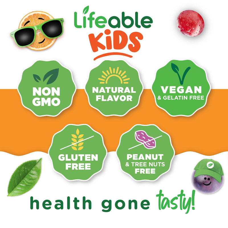 Lifeable Zinc Gummies for Kids |15mg | Great Tasting Kids Zinc Supplements | GMO Free Vegetarian Zinc Vitamins | for Healthy Skin and Immune Support for Kids and Children | 90 Gummies