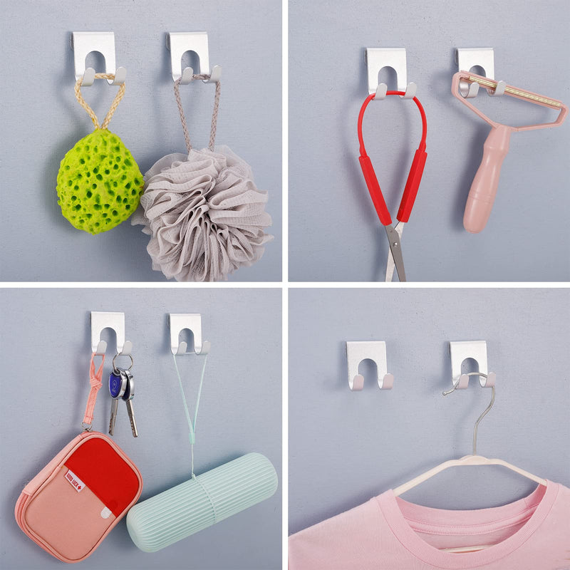 [Australia] - ruggito Pack of 4 razor holder hooks, razor holder, razor hook, multi-purpose hook, stainless steel, self-adhesive razor holder, waterproof bathroom hook, no drilling required for bathroom, kitchen organiser 