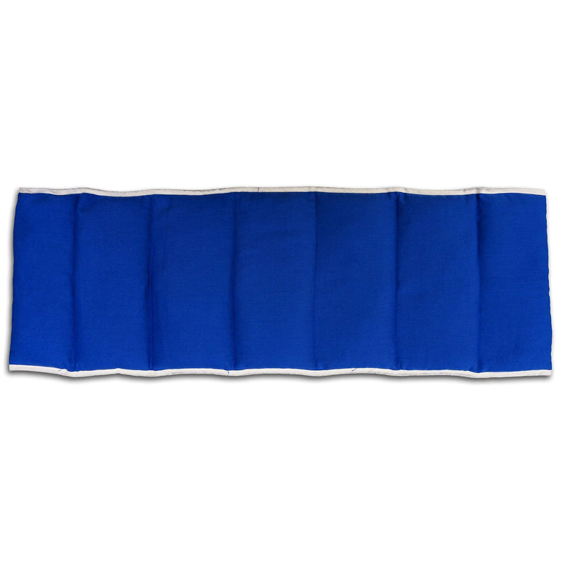 [Australia] - Heat belt cherry stone pillow. Belt with Velcro fastener - approx. 135cm - 7-chamber. Heat cushion back XXL grain cushion - organic fabric gentian blue cherry stones 