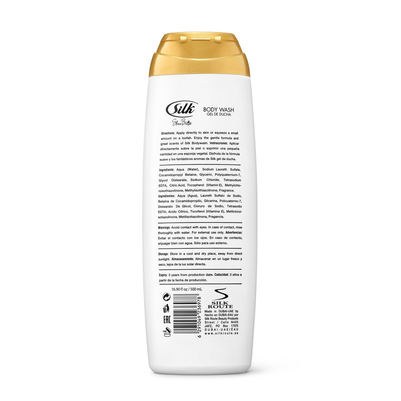 SILK Moisturizing Body Wash for Woman & Man - Daily Hydrating Shower Gel and Foaming Cleanser with Vitamin E and Glycerin, Rich Lather for Dry Skin Care, Shea Butter Scent, 16.9 Fl Oz 16.9 Fl Oz (Pack of 1)