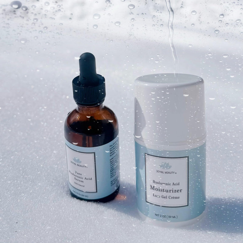 JOYAL BEAUTY Hyaluronic Acid Serum 2oz and Hyaluronic Acid Vitamin C E Face Eye Cream Gel Moisturizer