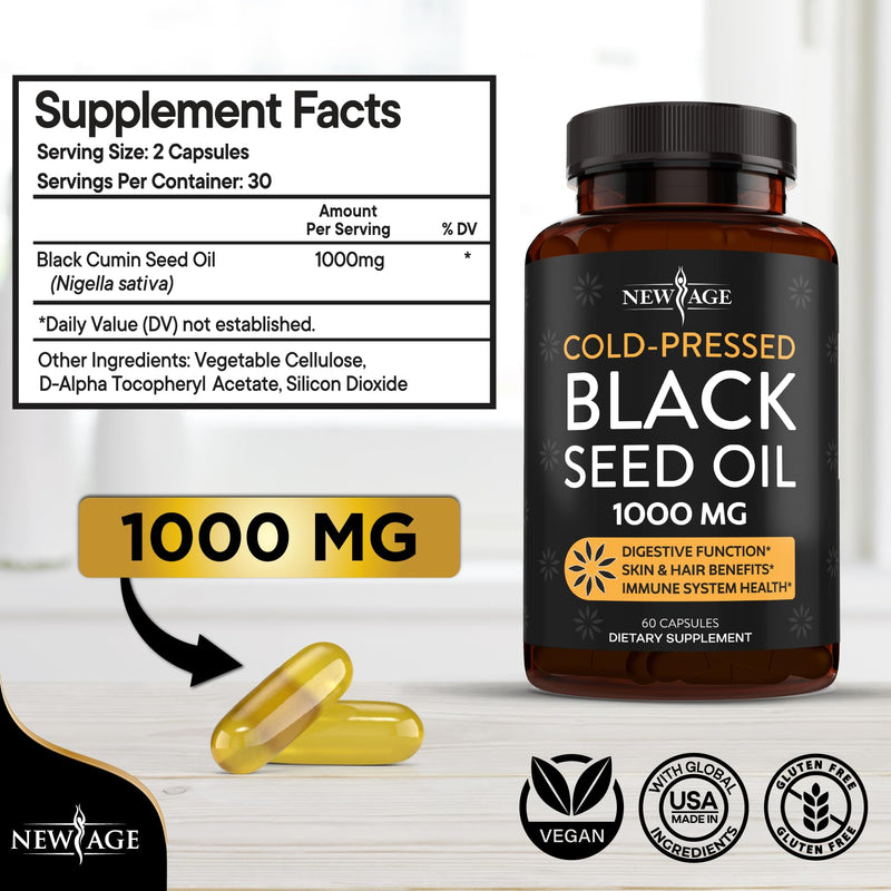 [Australia] - Black Seed Oil Softgel Capsules - Premium Cold-Pressed Nigella Sativa Producing Pure Black Cumin Seed Oil - Non-GMO & Vegetarian (120 Softgels) 120 Softgels 