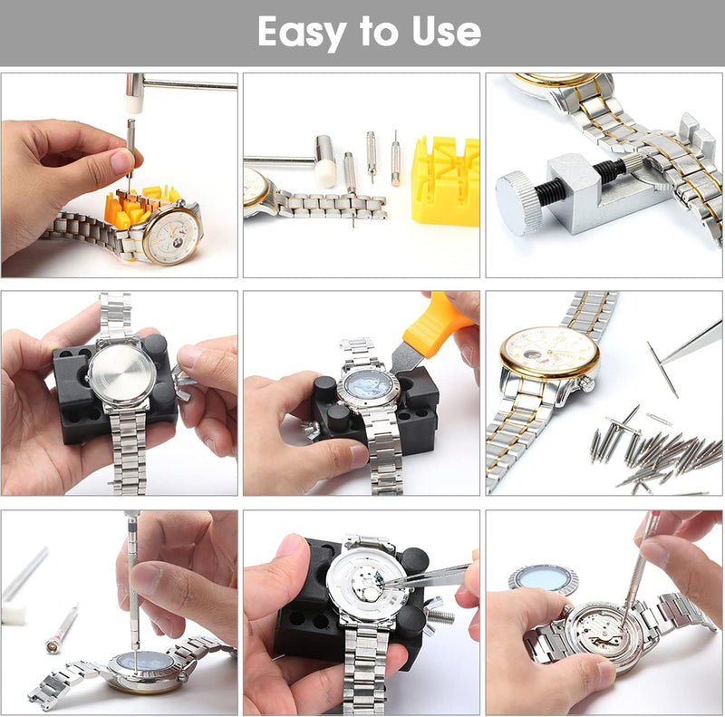 [Australia] - Watch Repair Tools Kit, EasyTime 149pcs Watch Back Removal & Watches Battery Replacement Tool Kit, Watch Strap Link Adjustment Tool, Spring Bar Tool Kit for Watch band Removal with Instruction Manual 