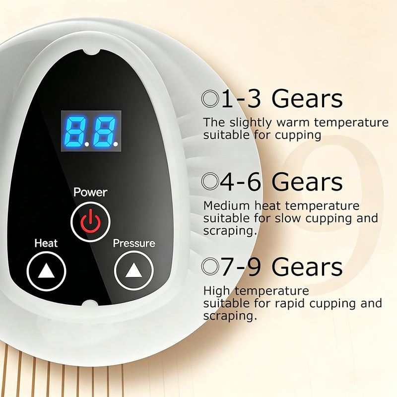 Rechargeable Cellulite Remover,Electric Gua Sha Device for Cellulite Massage Tool,9 Suction Levels&Heating,Handheld Massager,Reduce Stretch Marks & for Legs, Arms & Belly