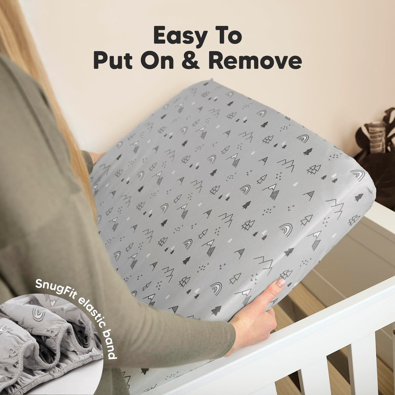 [Australia] - 2-Pack Organic Crib Sheets for Boys, Girls - Jersey Fitted Crib Sheet, Baby Crib Sheets Neutral, Crib Mattress Sheet, Cotton Crib Sheets, Breathable Crib Sheet, Baby Mattress Sheets (Woodland) Woodland 