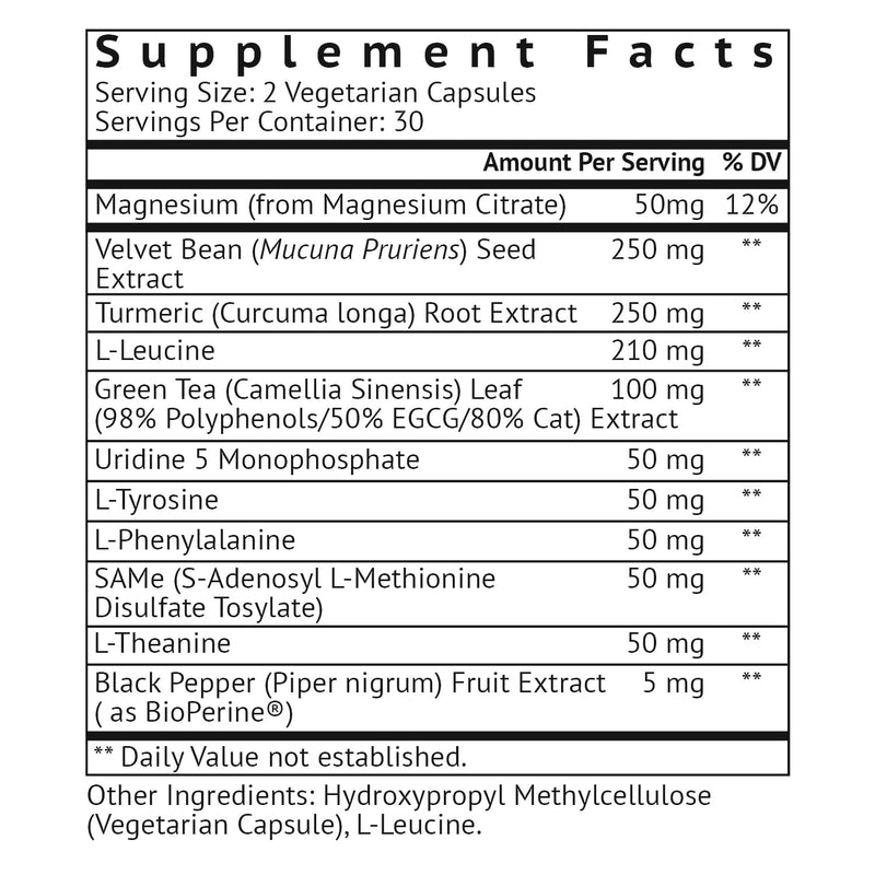 [Australia] - VitaMonk Dopify Dopamine Supplement Dopamine Booster with Uridine Monophosphate, Mucuna Pruriens, L-Theanine, Tyrosine and More - No Artificial Fillers, Just Brain Food - 60 Capsules 