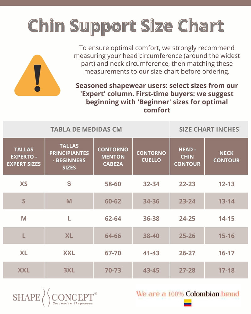 Shape Concept 301 Chin Strap Support Band Neck Bandage Face Chin High Compression Large Beige