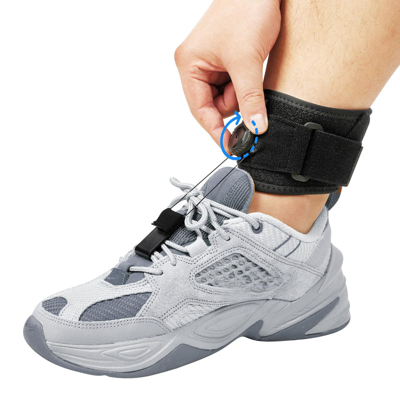 Drop Foot Brace with Reel-Adjust Dorsiflexion Assist, AFO Foot Drop Brace for Walking with Shoes, Ankle Support for Supination,Plantar Fasciitis,Peroneal Achilles Tendonitis,Stroke,Men/Women