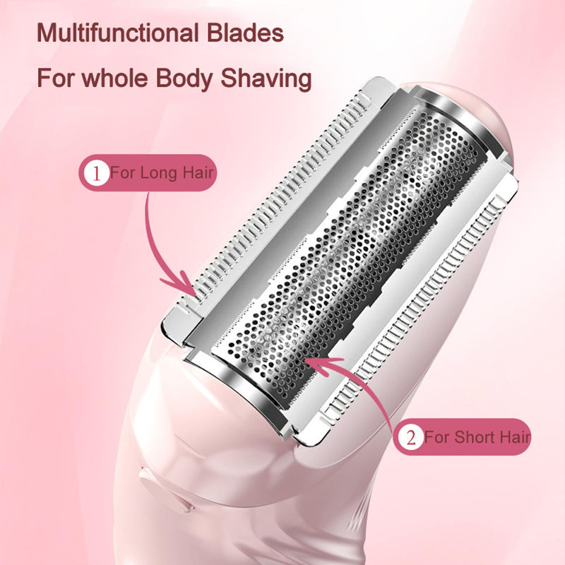 [Australia] - Electric Shaver for Women, Electric Razor for Womens, Bikini Trimmer with LCD Display, Rechargeable Body Hair Trimmer for Bikini Underarm Leg Arm Pubic, Pink 