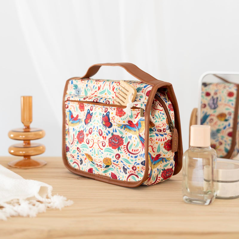 Grupo Erik Frida Kahlo Hanging Toiletry Bag + Cosmetic Case - Travel Toiletry Bag, Frida Kahlo Bag