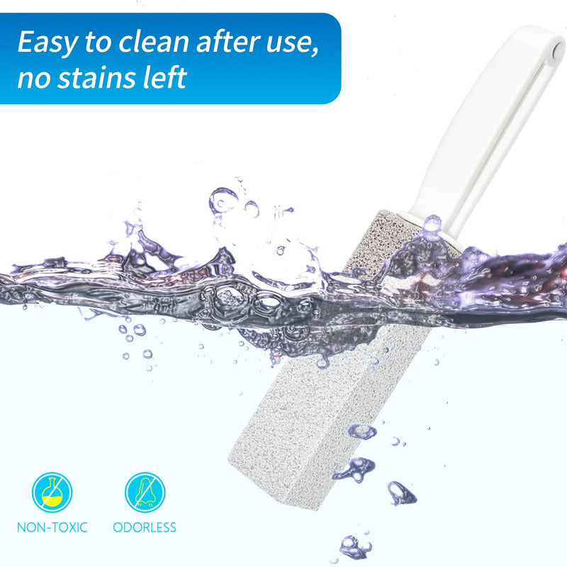 [Australia] - 4TH Pumice Stone for Toilet Bowl Cleaning,Scouring Stick with Handle,Cleans Away Limescale Stain,Hard Water Rings, Calcium Buildup,Iron and Rust. Remover for Tile/Bath/Kitchen/Household - 2 Piece 