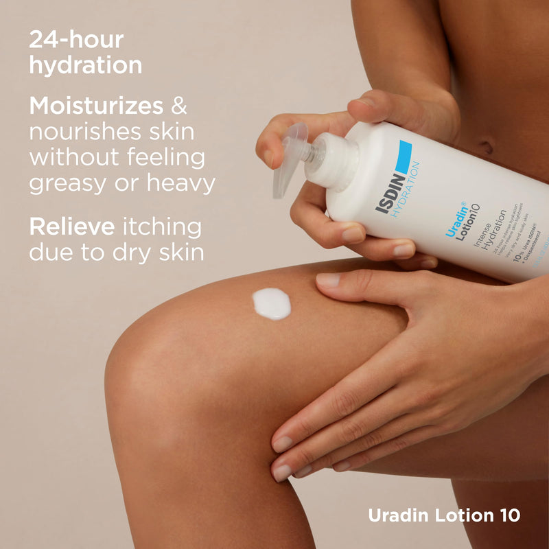 ISDIN Body Lotion Uradin 10, 24-Hour Intense Hydration, Non-Greasy, Fast-Absorbing Moisturizer for Dry or Very Dry Skin, Helps Relieve Itching Due to Dryness, 13.5 Fl. Oz. 13.5 Fl Oz (Pack of 1)