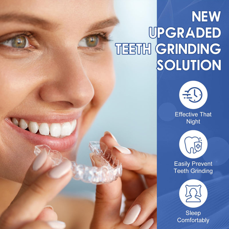 [Australia] - Anti Grinding Mouth Guard for Clenching Teeth at Night, Teeth Grinding Mouthguards for Sleeping, Mouth Guard for Grinding Teeth at Night, Night Guards for Teeth Grinding for Adults 1.9*2.2in+2*2.4in 4.0 