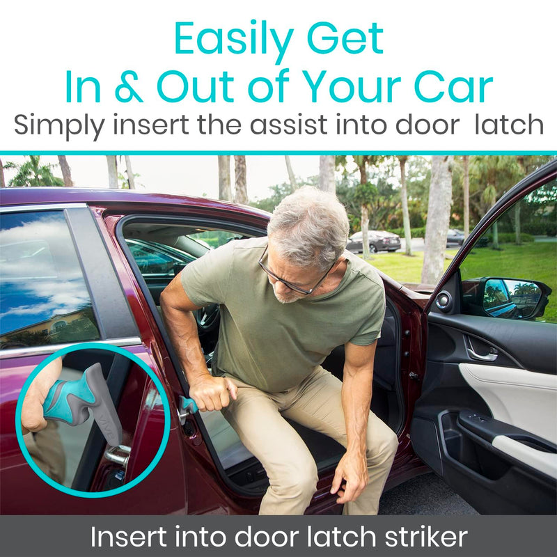[Australia] - Vive Car Handle Assist for Elderly - Scratch Proof Latch - Auto Grab Bar Cane Support Aid - Standing Mobility Safety Tip to Help Get Out - Portable Assistive Device for Seniors, Handicapped Single 