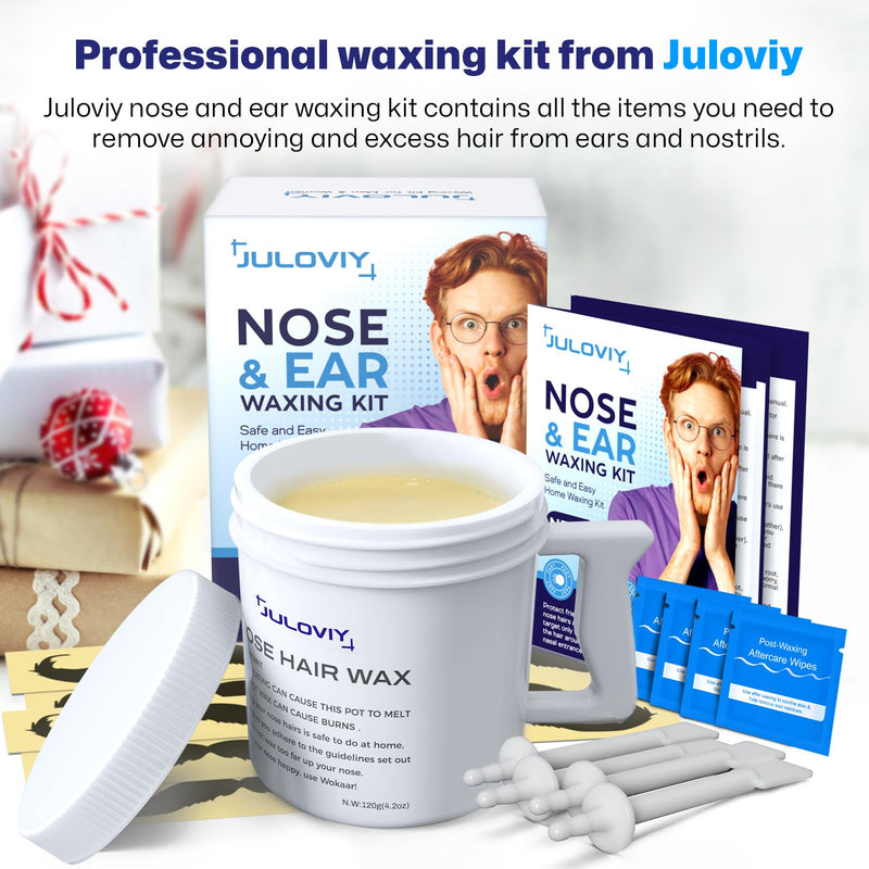 [Australia] - Nose Wax Kit, 120 g Wax, 30 Applicators,Nostril and Ears Hair Removal Kit for Men & Women,Includes 15 Balm Wipes and Mustache Guards etc. Lasts up to 6 Weeks Standard Nose Waxing Kit 