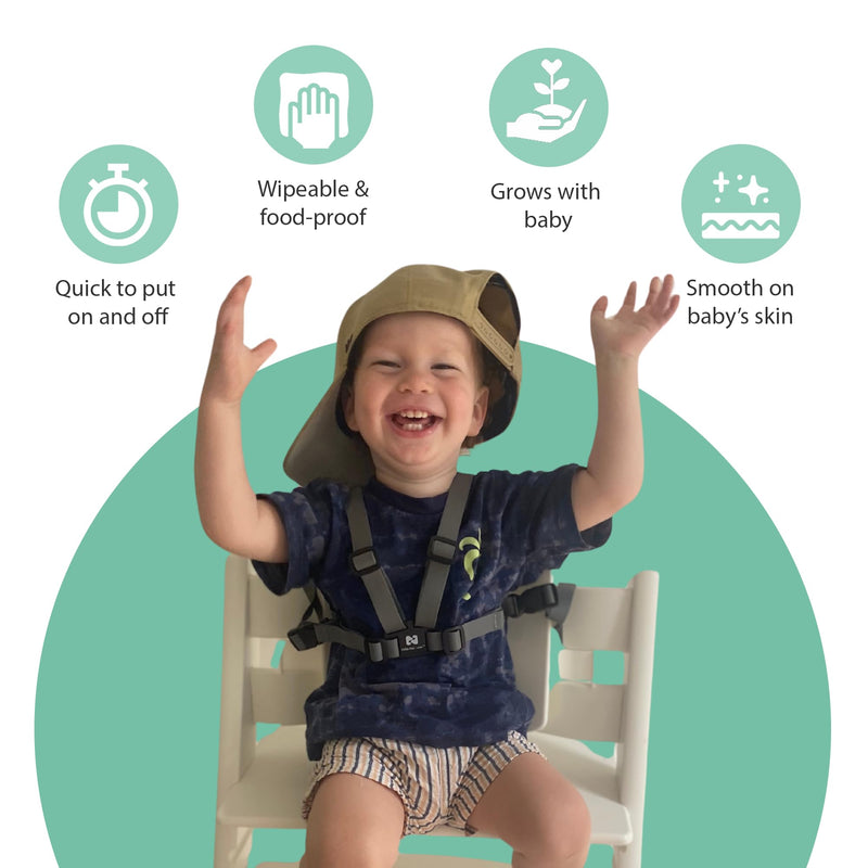 [Australia] - Wipe Clean Silicone Harness for Stokke Tripp Trapp - Replacement Straps for Baby Wooden Highchairs 