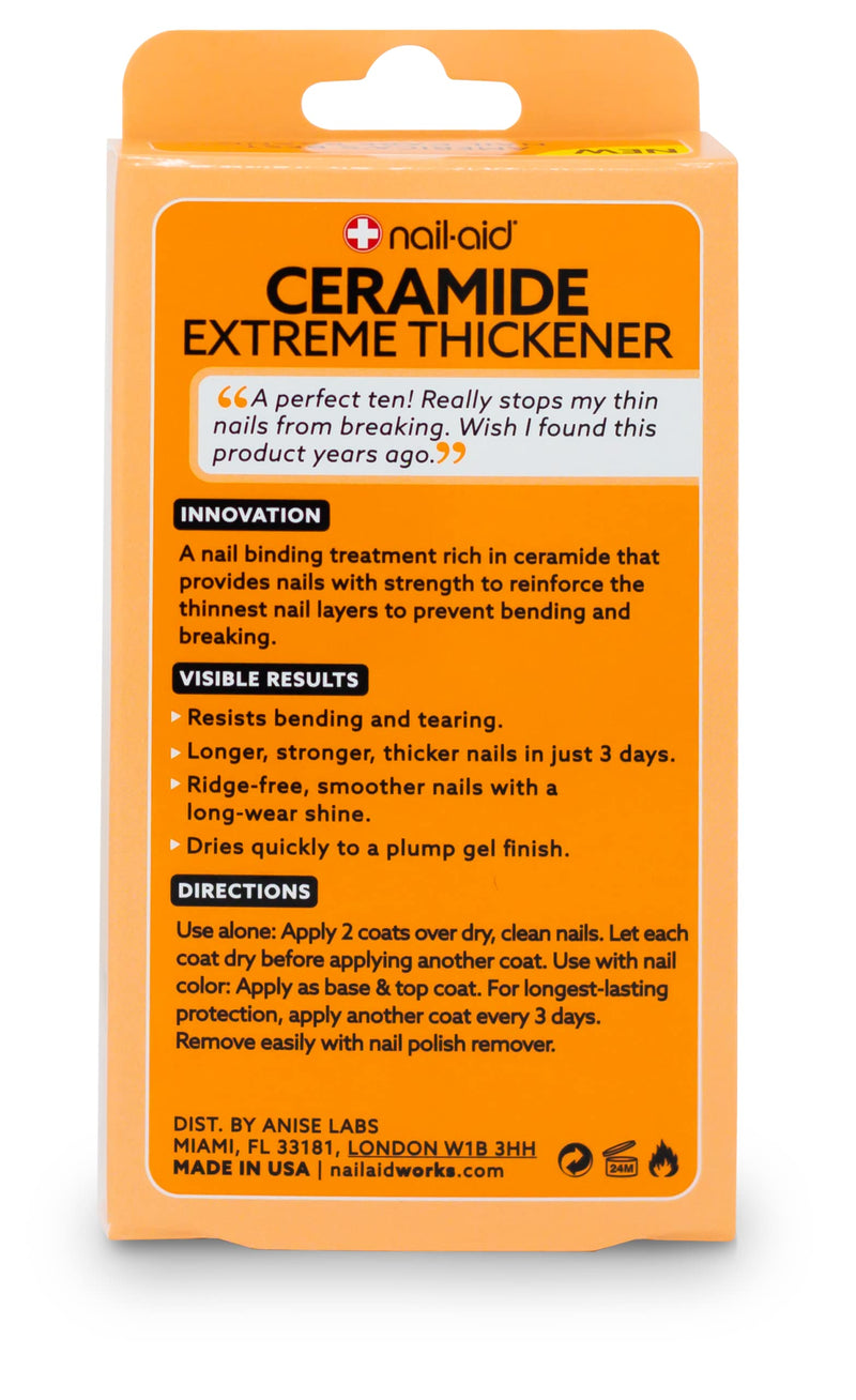 NAIL-AID Ceramide Extreme Thickener + Gel Top Coat, Clear, 2 Count 1.1 Fl Oz (Pack of 1)