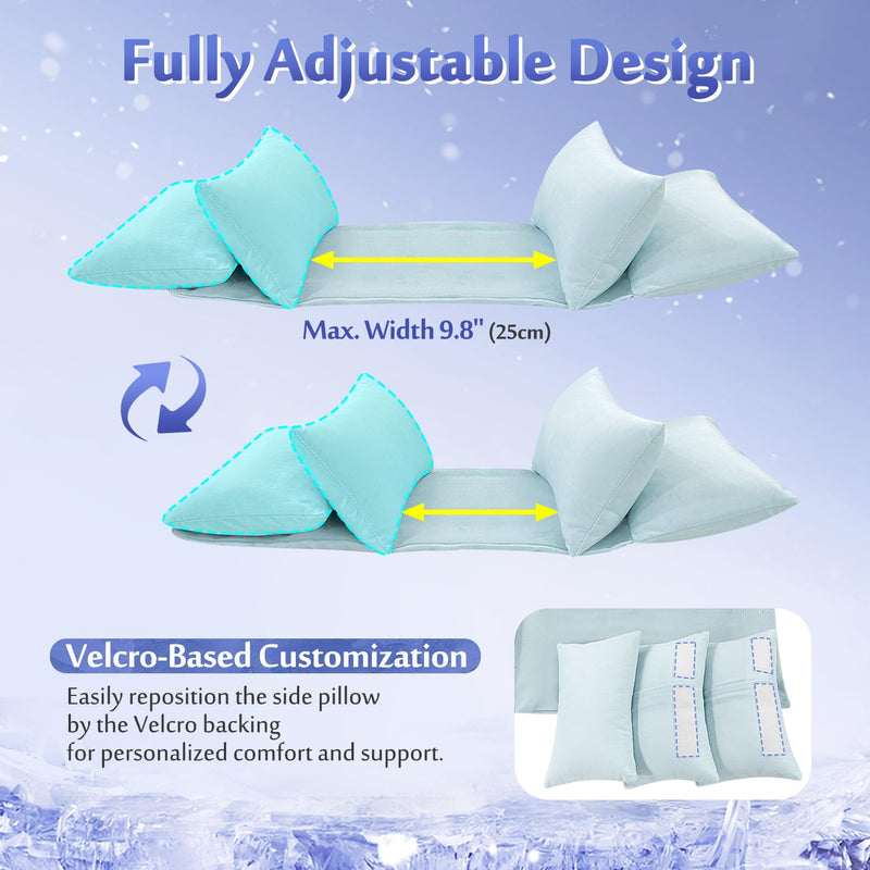 [Australia] - Mybow Beauty Pillow for Sleeping on Back, Anti Wrinkle Aging Pillow for Women, Back Sleeper Pillows Neck Support, Keep Head Straight, Wrinkle Prevention, Face Head Stabilizing Positioner (Blue) 