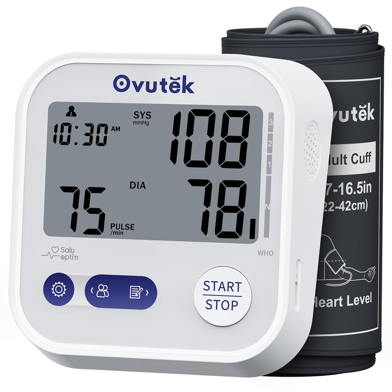 [Australia] - Ovutek Blood Pressure Monitors for Home Use Upper Arm, 8.7"-16.5" BP Cuff with 245 Sets for 3 Users, Large Display Automatic Digital Blood Pressure Machine with Batteries 