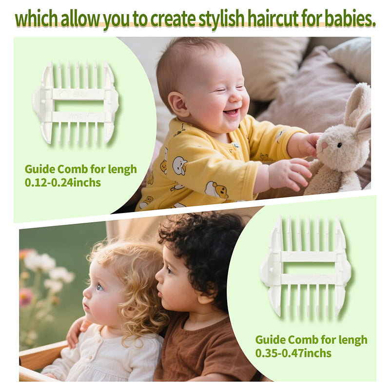 [Australia] - Baby Hair Clippers & Kids Hair Trimmer, Cordless Vacuum Hair Cutter, Ultra Quiet Electric Hair cutterfor Infant Toddler Boys & Girls (White) White 