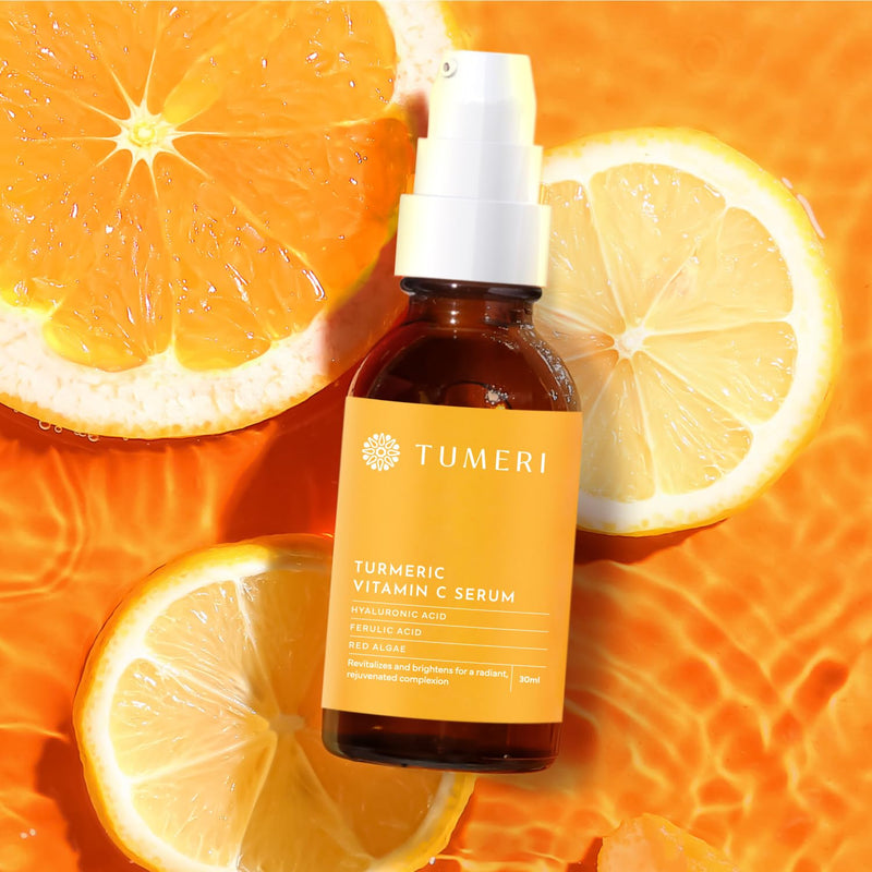 TUMERI Turmeric Vitamin C Face Serum – Facial Skin Care Vitamin C and Turmeric Serum for Dark Spots and Dark Circles – With Vitamin C + E and Ferulic Acid – 1 Fl oz