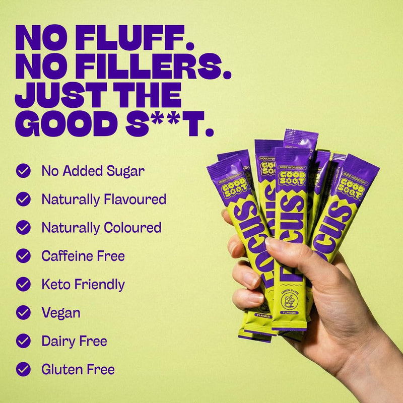 Focus Electrolytes Mind Hydration, Premium Electrolyte Drink Mixes, 26 x Electrolyte Sachets for Hydration, Strong Boby Mind Rehydration Supplement Sugar Free (Lemon & Lime) Lemon & Lime