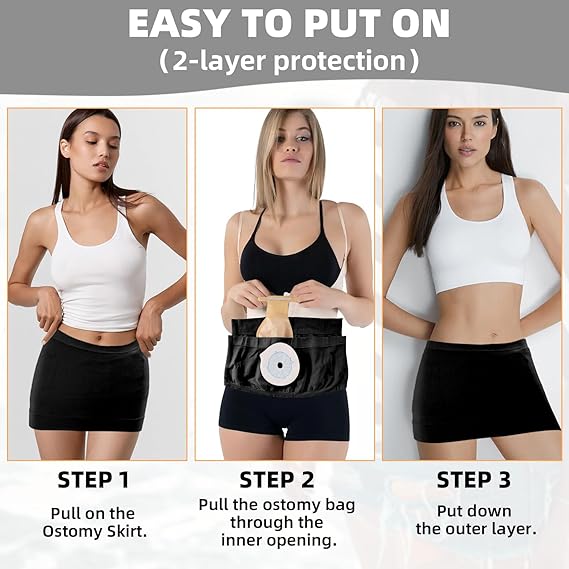 [Australia] - Ostomy Support Garment to Secure Colostomy Bags, Ostomy Supplies Black M 