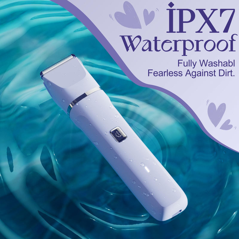 [Australia] - Electric Razors for Women - Wet/Dry Womens Electric Shaver for Bikini/Pubic Hair/Face/Legs/Intimate Area, epilators Hair Removal with Dock Charging, Christmas Gifts & Stocking Stuffers (Purple) 2-in-1 Purple 