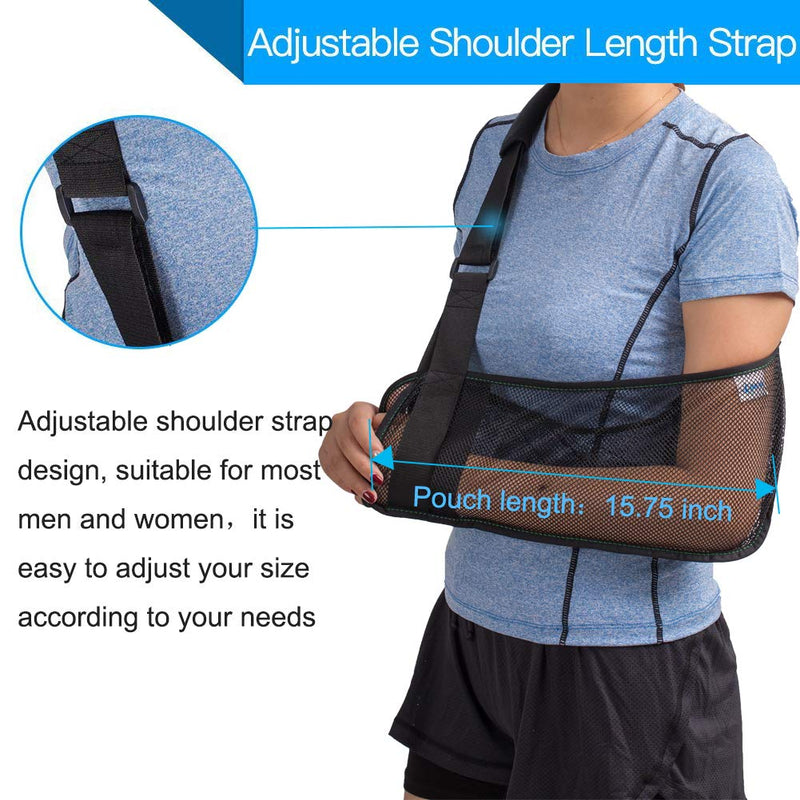[Australia] - Mesh Arm Shoulder Sling - Medical Shoulder Immobilizer for Shower - Adjustable Arm Brace for Torn Rotator Cuff Injury - Right Left Arm for Men Women - Shower Sling for Elbow, Wrist updated version 