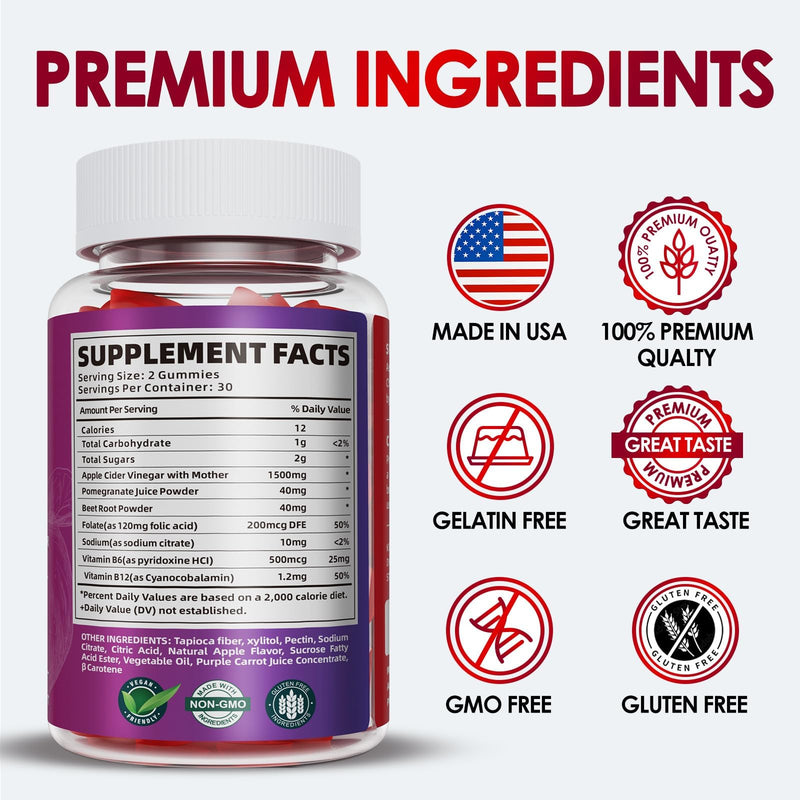 Keto ACV Gummies 1500MG, Apple Cider Vinegar Gummies, 60 Count | Advanced Weight Loss Keto Gummy Supplement for Women and Men with Vitamin B12, Vegan & Non-GMO, Detox & Cleanse, Low-Carb 60 Count (Pack of 1)